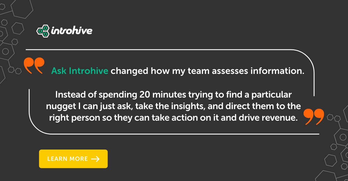 Introhive's tweet image. Unlock relationship insights with Ask Introhive for smarter decisions! See how @Blue_CPA drives revenue. Learn more: hubs.la/Q03z9lr00 #RelationshipIntelligenceRevolutionized #IntrohiveTransformed