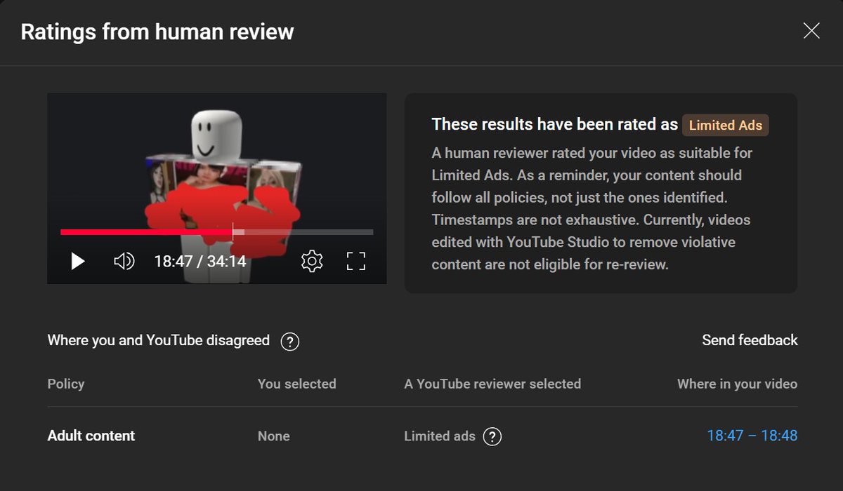 notexttospeech's tweet image. Gotta love being demonetized by @TeamYouTube for showing a censored Roblox shirt while saying
"Parents should be angry that this can be put into Roblox"
Apparently that is sexually arousing
