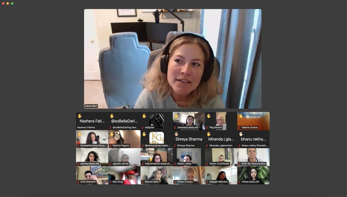 If energy was an NFT, <a href="/Mastawainzz/">Dana</a>  from <a href="/decentraland/">Decentraland</a>  just minted it live on Zoom during our <a href="/shefiorg/">shefi.eth (💫,💫)</a> session 🔥 whilst we learnt more about Decentraland 🙌

Thank you <a href="/maggielove_/">maggie.shefi.eth</a> for making this happen!