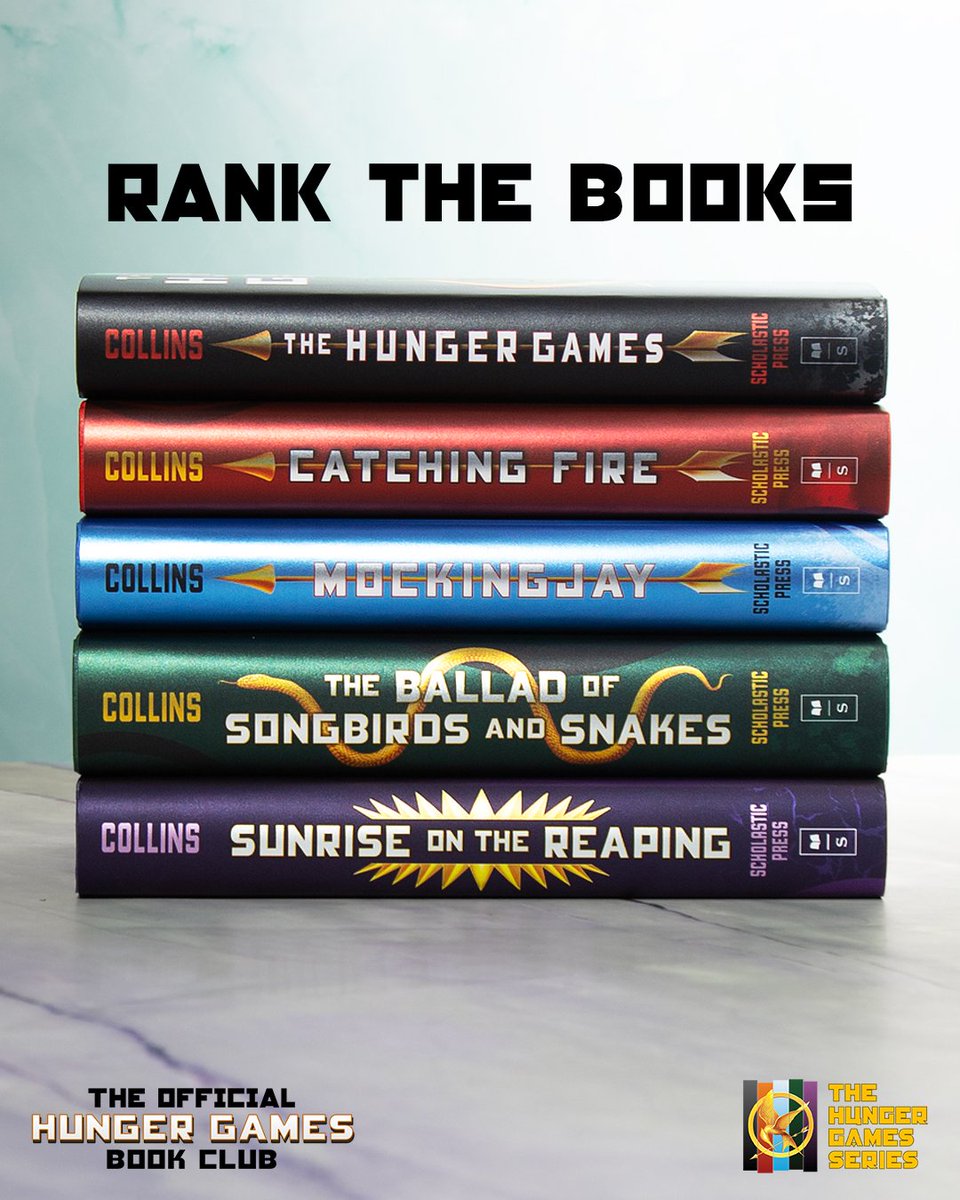 HungerGamesBks's tweet photo. As we come to the end of our third annual Official Hunger Games Book Club, we want to know—what is your favorite book in the series? How would you rank the others? #ReadHungerGames #TheHungerGames https://t.co/qd3tpouoOY