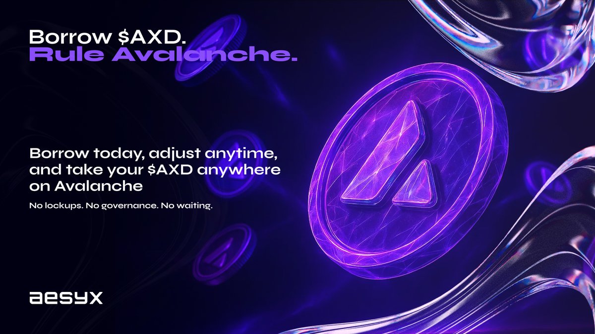 Turn your collateral into $AXD, move it anywhere on Avalanche, and keep full control of your position.

Mint $AXD to control your destiny. 🔺