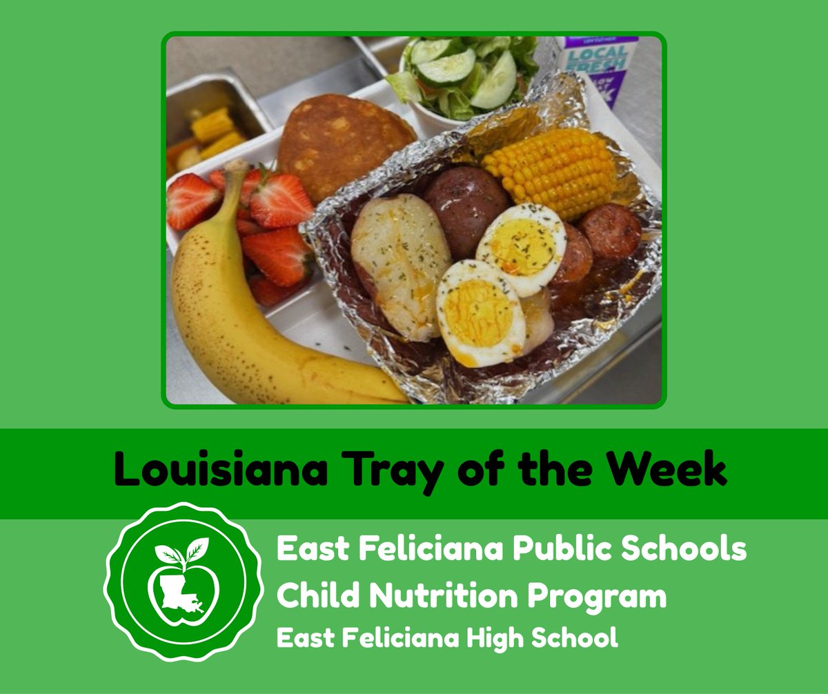 Our first #LouisianaTrayoftheWeek of the year is a Low Country Boil.  This tray was served at <a href="/EastFelSchools/">East Feliciana Public Schools</a>
on August 11th. This tray is an excellent example of the quality meals offered by School Nutrition Professionals across #Louisiana! <a href="/doelouisiana/">LDOE</a>