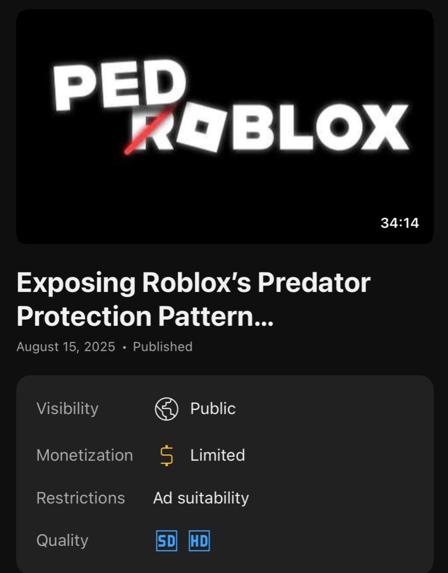 notexttospeech's tweet image. Gotta love being demonetized by @TeamYouTube for showing a censored Roblox shirt while saying
"Parents should be angry that this can be put into Roblox"
Apparently that is sexually arousing