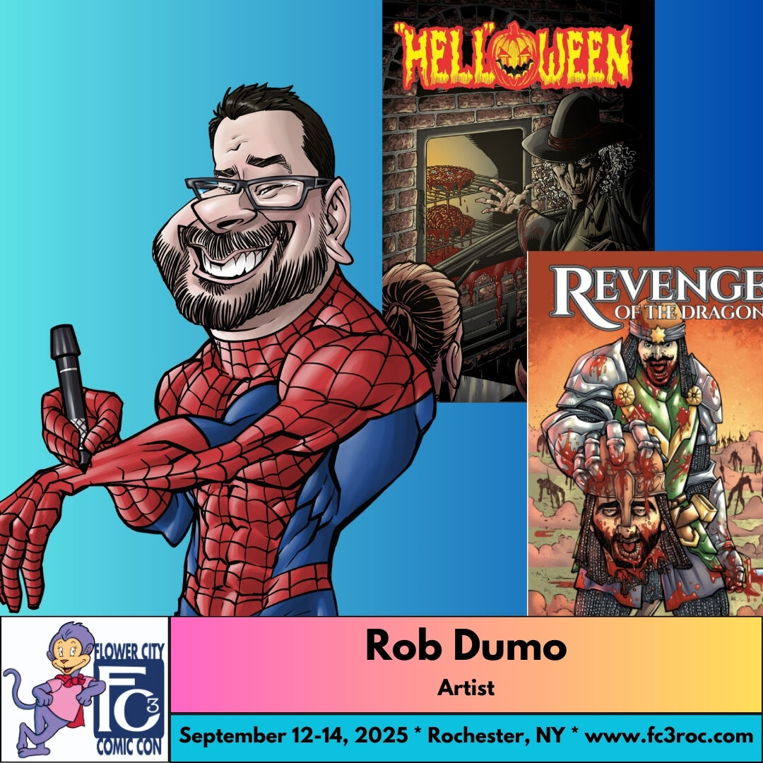 fc3roc's tweet image. Please welcome to #FC32025 artist Rob Dumo!

Rob Dumo is an award winning caricature artist and comic book artist. Currently serving as the Art Director of Broken Icon Comics he's also worked on various titles for BIC.