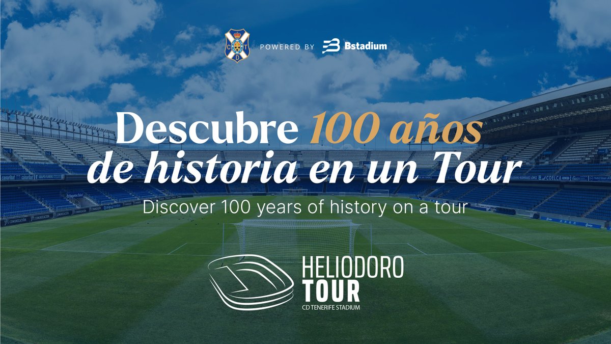 ¡Buenos días, #blanquiazules!

🏟️ Disfruta de de los 𝟏𝟎𝟎 𝐚𝐧̃𝐨𝐬 de historia del #HRL en el #HeliodoroTour ⚪️🔵.

ℹ️ clubdeportivotenerife.es/heliodoro-tour

#LaBregaNosUne