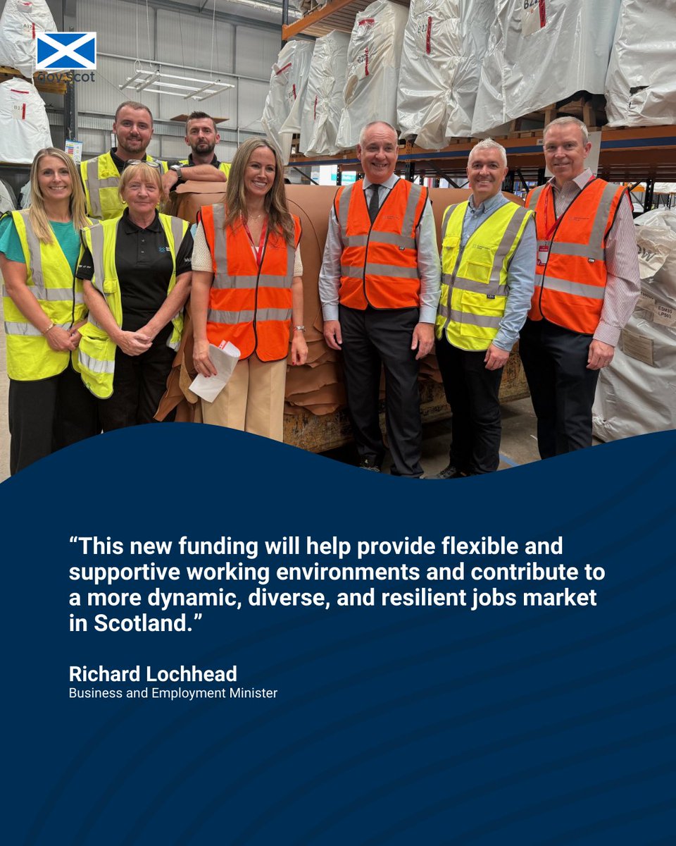 scotgoveconomy's tweet image. Business and Employment Minister @RichardLochhead has launched a £228,000 fund to support inclusive and flexible working.
Visiting @leatherscottish, supported by the new pilot, the Minister said it will help people stay in employment.
More - bit.ly/45W4nUS