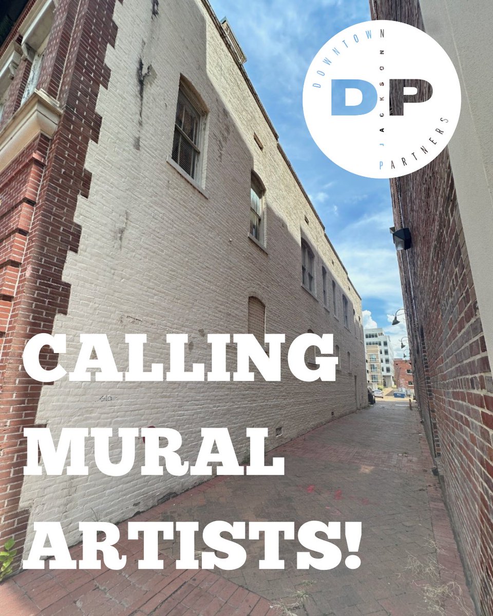 Calling local artists! Downtown Jackson Partners is seeking qualified artists or artist teams for a new large-scale mural in downtown Jackson. 

📍 Location: 118 N. Congress St.
📅 Deadline to apply: September 30, 2025

Submit your qualifications at downtown-jackson.com/request-for-qu…