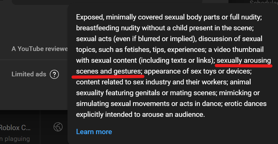notexttospeech's tweet image. Gotta love being demonetized by @TeamYouTube for showing a censored Roblox shirt while saying
"Parents should be angry that this can be put into Roblox"
Apparently that is sexually arousing
