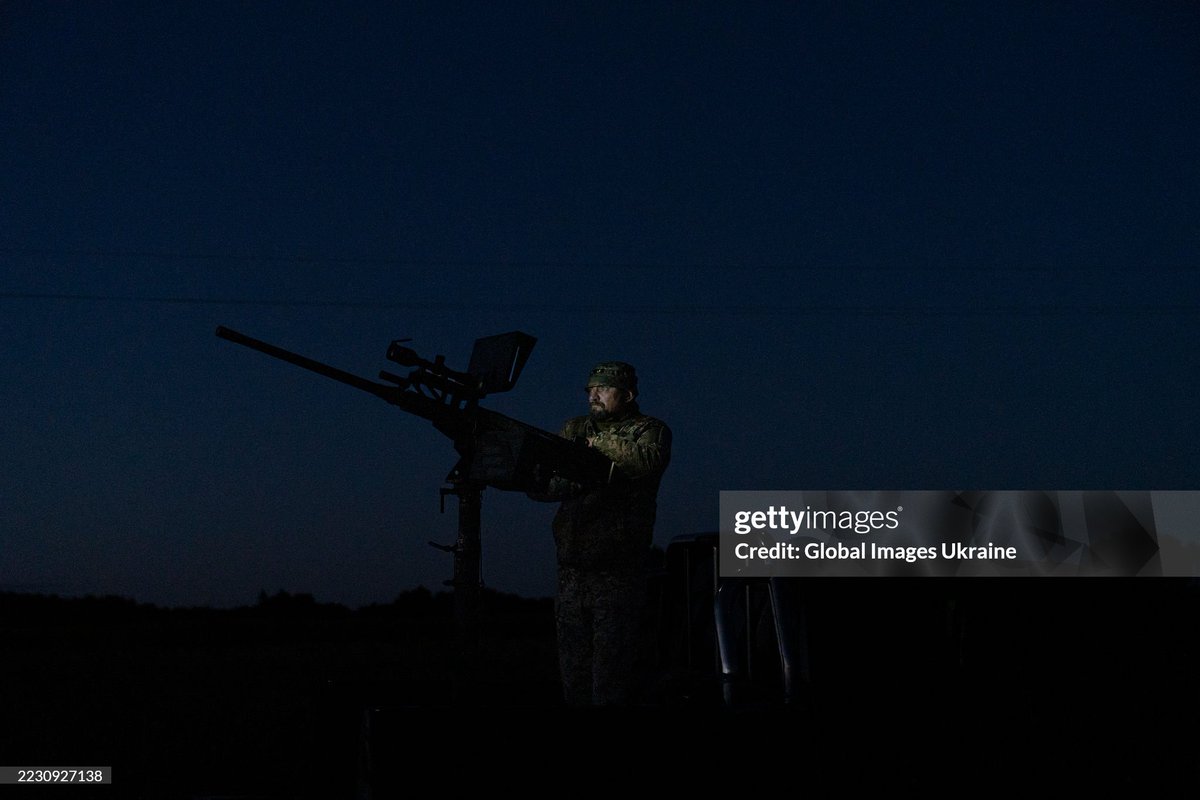 Ukrainian servicemen of a mobile anti-aircraft group work on a pickup truck with a machine gun on August 15, 2025 in unspecified location, Ukraine. 

Photo by Maksym Kishka/Global Images Ukraine via Getty Images.