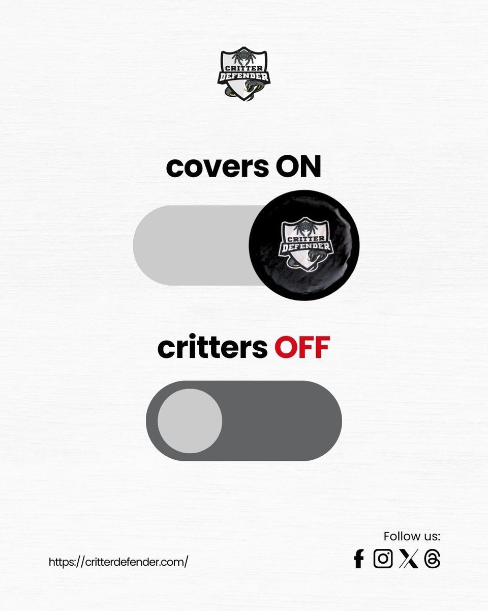 critter_defndr's tweet image. Covers on keeps critters off 🚫 
Obvious? Yep. 
Essential? Even more ✅

Don’t have one yet? You’re missing out. 
Grab yours now 👉 critterdefender.com 

#StaySafe #BootProtection #BootCover #critter #boots #essential #CritterDefender