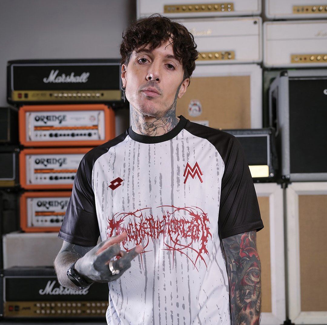 Oli Sykes (Bring Me The Horizon) stuns in new football uniform sponsored by band.