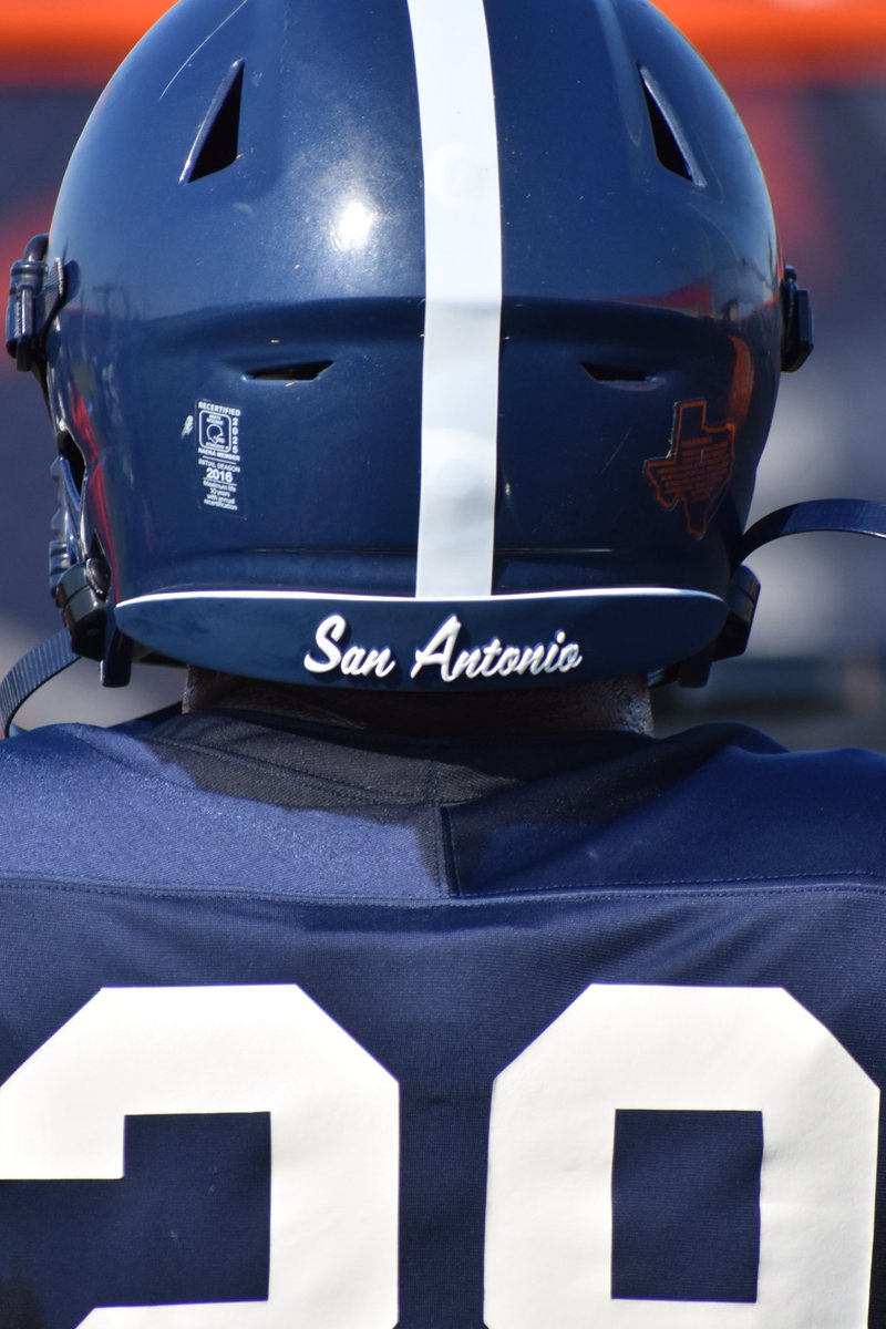 JJ Perez (@thejjperez) on Twitter photo A few new additions to <a href="/UTSAFTBL/">UTSA Football π</a>βs helmet. 210 on the front. San Antonio on the back. A few new additions to <a href="/UTSAFTBL/">UTSA Football π</a>βs helmet. 210 on the front. San Antonio on the back.