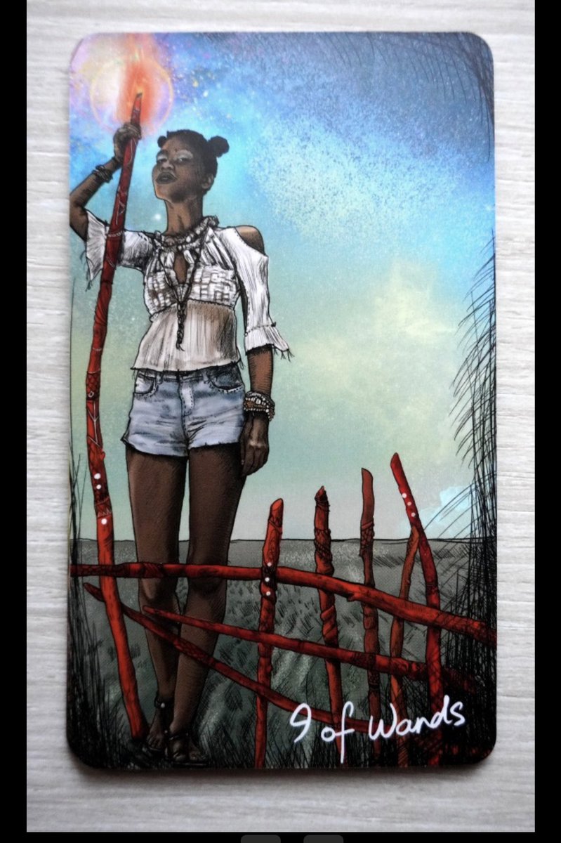 Annette16511550's tweet photo. @JAislandgirl77 @sexysoultribe @StevesLoveTarot It is garden with gate - not gate with garden 😁 or is it that 9 of wands being overpowered by something greater finally 🥸🌾💗🤔 https://t.co/6Twk18Myd3