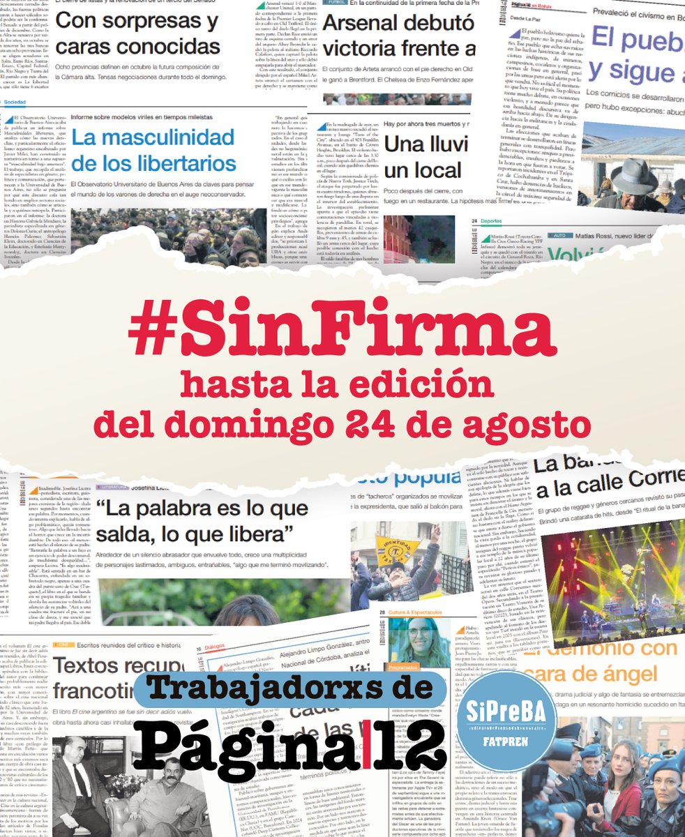 delegadesp12's tweet photo. Seguimos con el retiro de firmas en @pagina12 para exigir al Grupo Octubre el pago de la paritaria firmada en junio pasado. https://t.co/NX6vGENnvx