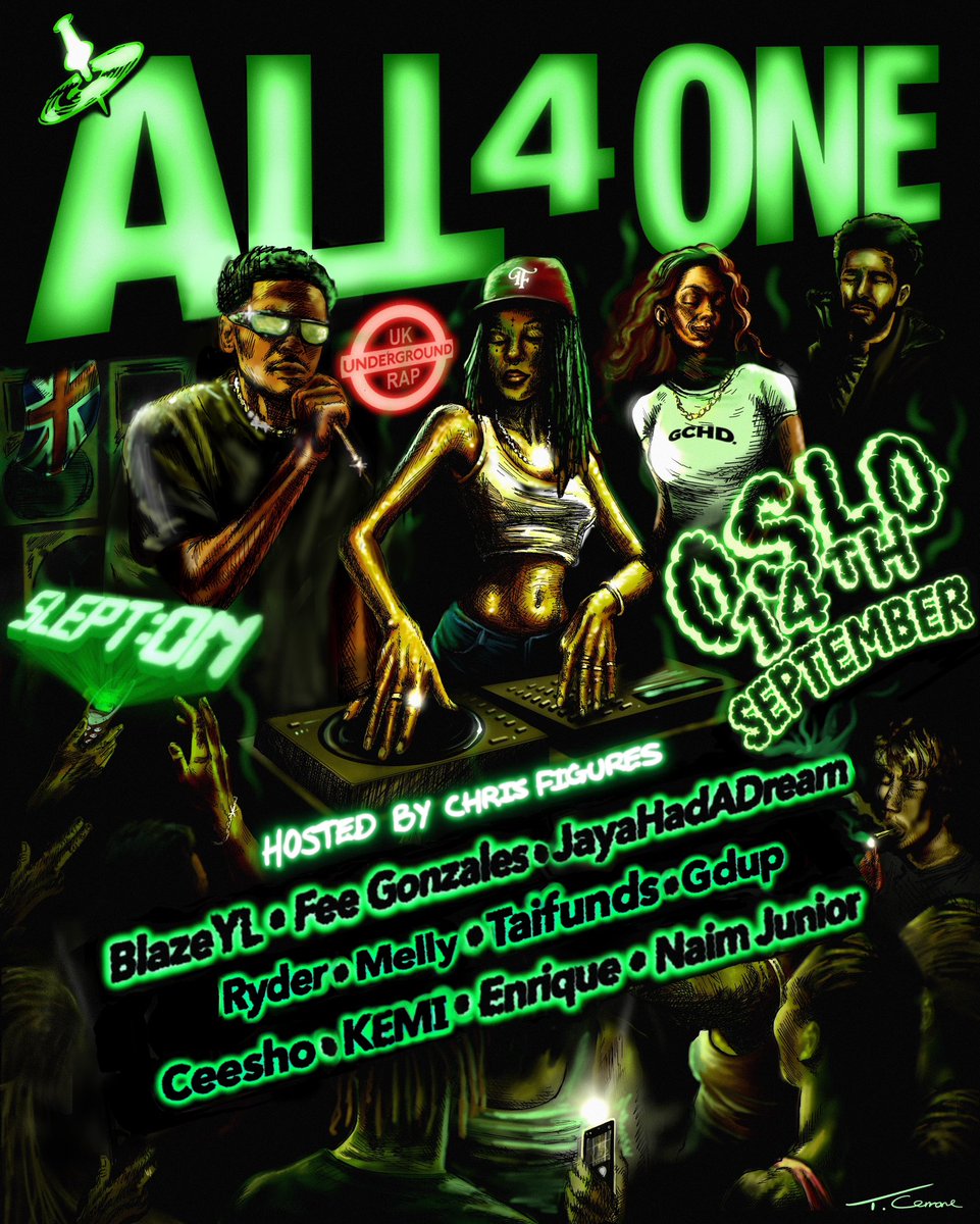 ALL4ONE III 
presented by <a href="/ukunderground_/">ukundergroundrap</a> <a href="/Sleptonme_/">Slept On</a> + PWRINNUMBERS 

SUNDAY, SEPTEMBER 14TH
OSLO HACKNEY

BlazeYL, Fee Gonzales, JayaHadADream, Ryder, Melly, Taifunds, Gdup, Ceesho, KEMI, Enrique, Naim Junior + special guests😮‍💨

TICKETS AVAILABLE NOW:
link.dice.fm/nRVUKQMNXVb?sh…