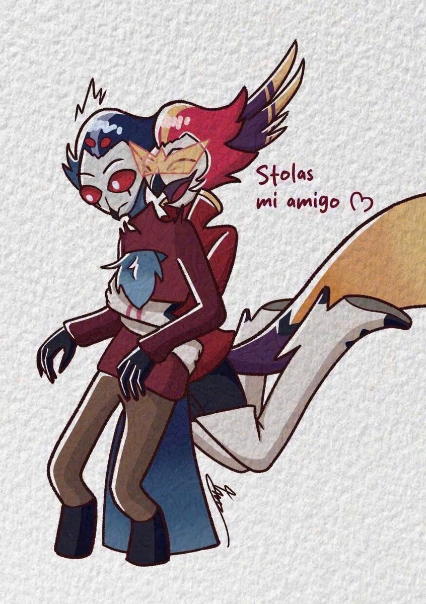 Wingggggg30's tweet photo. Stolago Week 2025
Day 1: Reunion
After the trial

(I forgot to post this on time 😭😭)

@stolagoweek #StolagoWeek25 #HelluvaBoss #HelluvaBossFanart https://t.co/HS2SgmxTuP