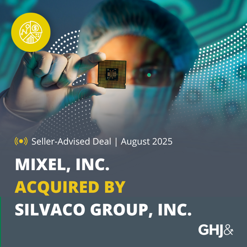 GHJ advised Mixel, a leader in semiconductor IP, in its sale to Silvaco, a global provider of software and IP solutions. The deal expands Silvaco’s platform and capabilities. Read more about GHJ’s role in the transaction: bit.ly/4fJkHM7
#YourHomeTeamAdvantage