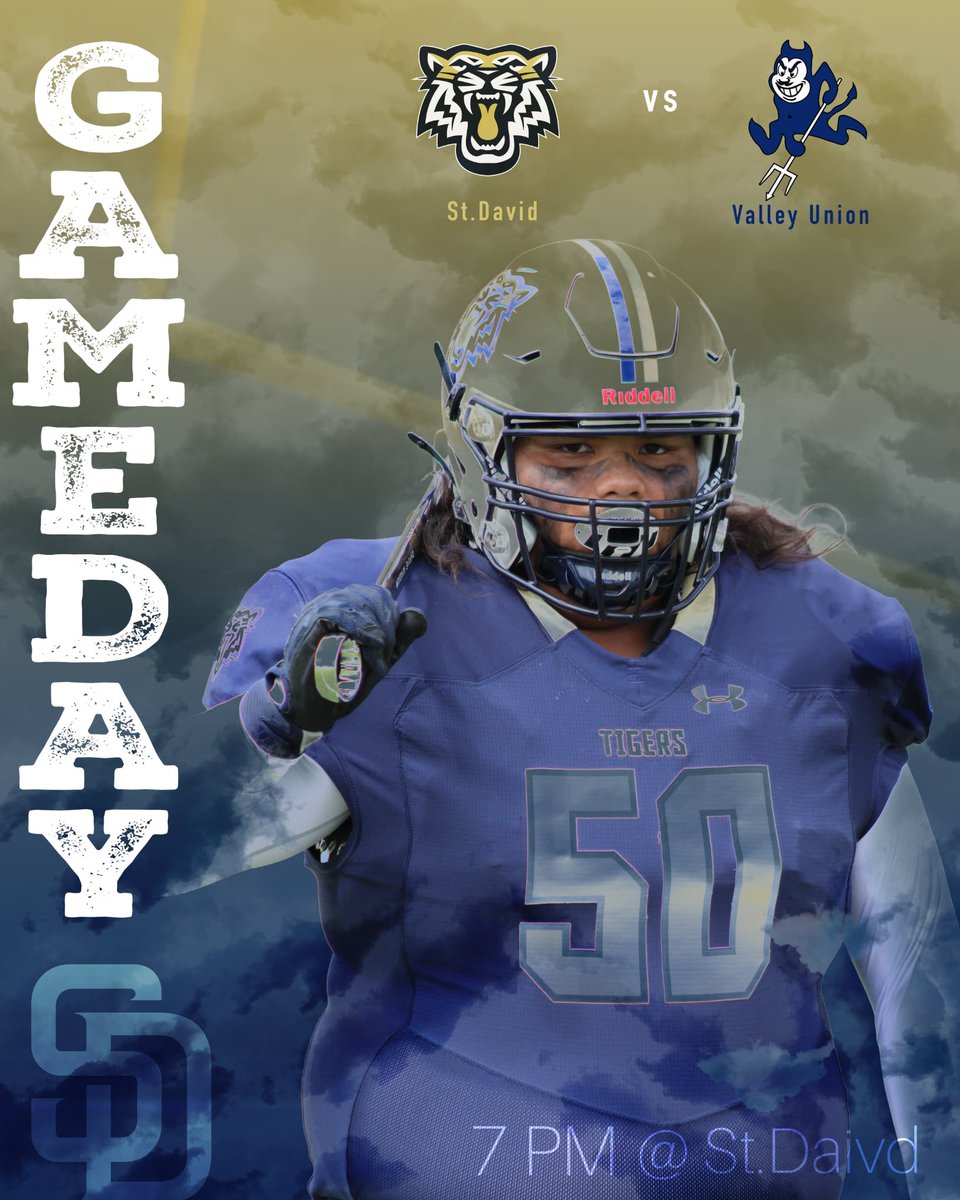 CoachAChic12's tweet photo. 🏈 FRIDAY NIGHT LIGHTS IN ST. DAVID ARE BACK! 🏈

Get ready, Tiger fans — the 2025 football season kicks off this Friday, August 22nd at 7:00 PM, and it's more than just the home opener... it's a 1A South Region rivalry showdown!

🔥 St. David Tigers vs. Valley Union Blue Devils https://t.co/vEZUZl7R6o
