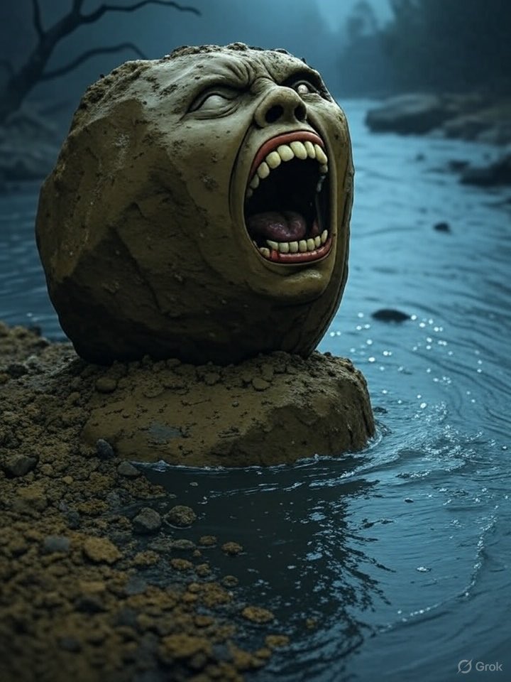 #Pharafaneelya Tales: “Rock” was dreadful as it was hard and stiff as it lays dormant at the bottom of the raging river that shrouded it in cold #horror that gave no #love of warmth, just grit of dirt that had traveled far to see that old Rock being buried In yesterday old spot.