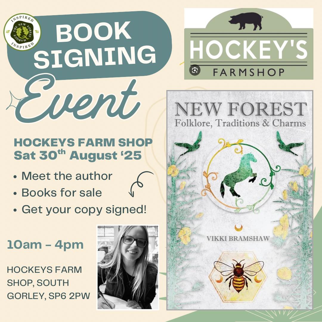 Local author and folklorist Vikki Bramshaw will be at Hockey's Farm Shop for a book signing on Saturday 30th August 10am-4pm. 

Books are for sale, or if you already have a copy, simply come for a chat and a coffee and have it signed! 

#newforest #folklore #commoning