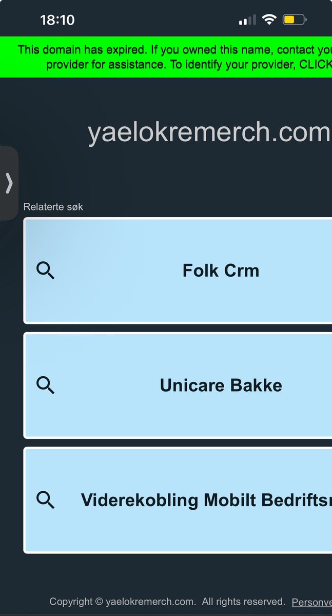 Has anyone else noticed that the yaelokre merch website doesn’t work anymore? I tried clicking on it and this is what showed for me… idk what it is #yaelokre #meadowlark