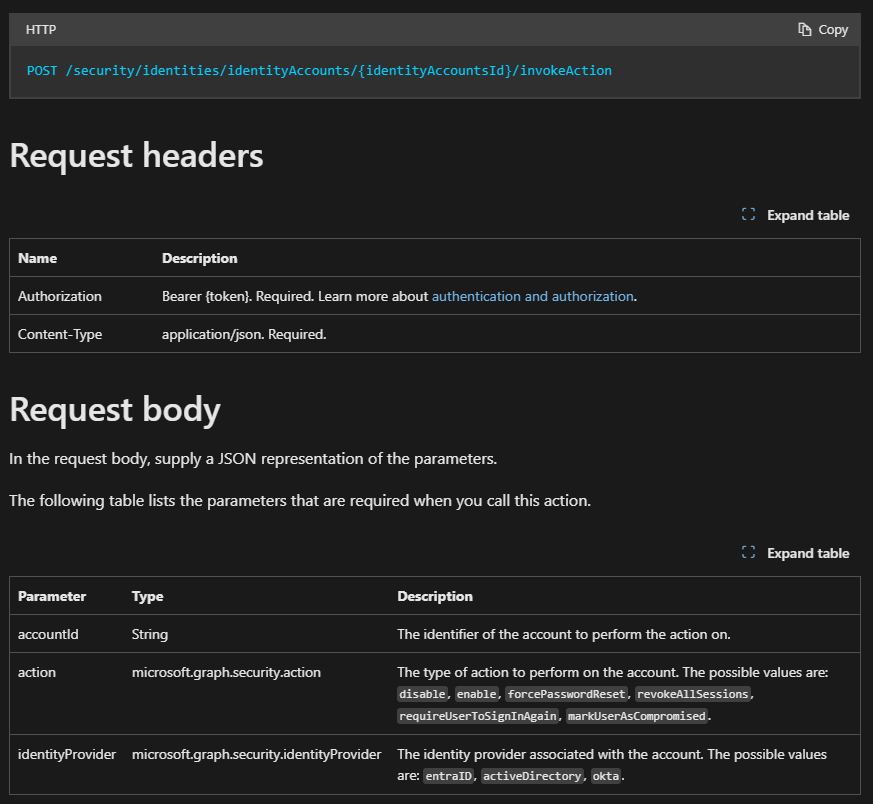Fabian Bader (@fabian_bader) on Twitter photo New Microsoft Graph based API for response actions in #MDI 
Disable, Enable, ForcePasswordReset and RevokeAllSessions finally available for your automations.
learn.microsoft.com/en-us/defender… New Microsoft Graph based API for response actions in #MDI 
Disable, Enable, ForcePasswordReset and RevokeAllSessions finally available for your automations.
learn.microsoft.com/en-us/defender…