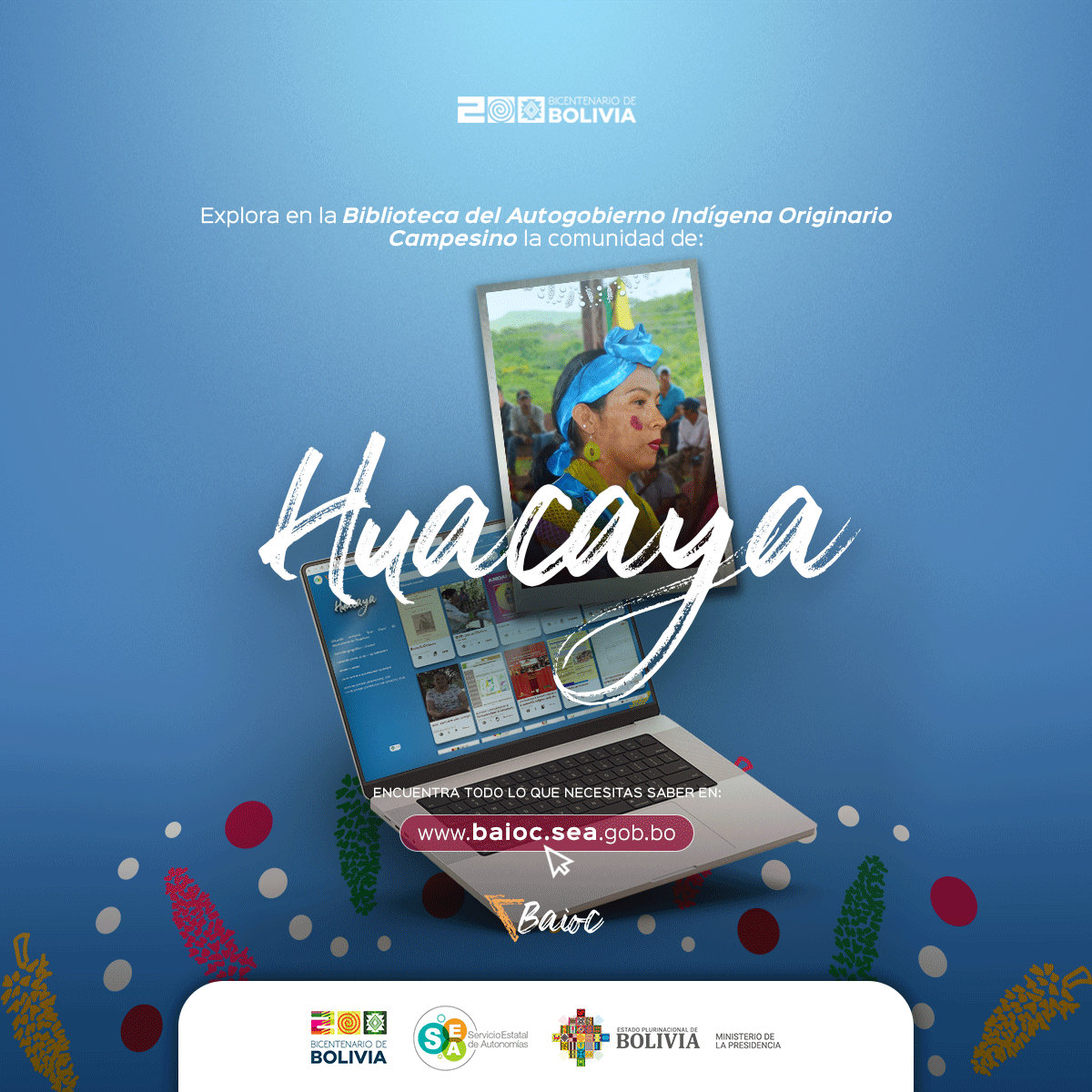La Biblioteca del Autogobierno Indígena Originario Campesino sigue creciendo y ahora también puedes explorar la riqueza cultural, histórica y normativa de Huacaya.
📚Ingresa a baioc.sea.gob.bo
y descubre todo lo que esta comunidad tiene para compartir.
#BicentenarioBolivia