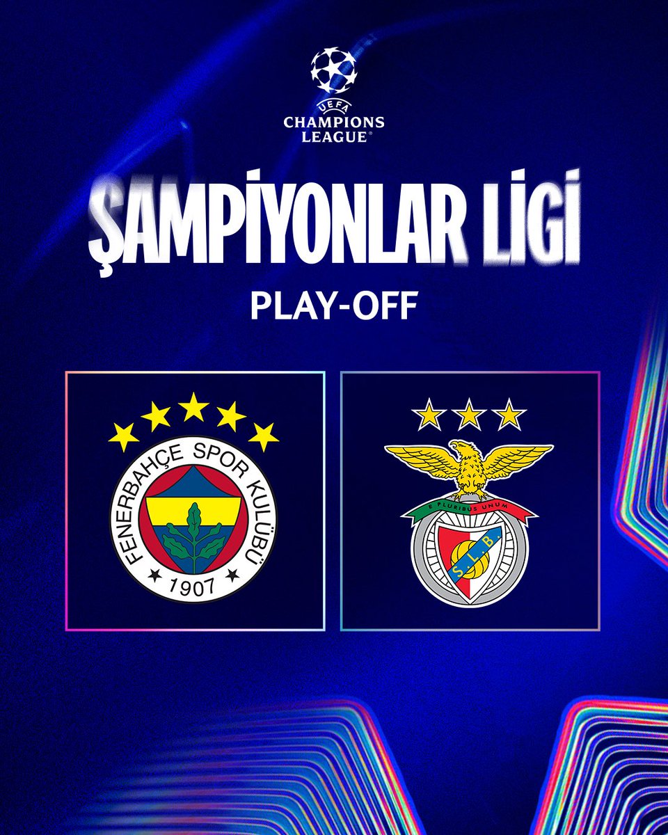 SLBTurkiye's tweet photo. 🏆 #UCL Play-Off Maçı!

🆚 Fenerbahçe SK 
🗓 20 Ağustos Çarşamba 
🇹🇷 22:00
🏟️ Chobani Stadyumu 
📺 @trt1 
📲 #FBSLB https://t.co/3cEnyT2VuL