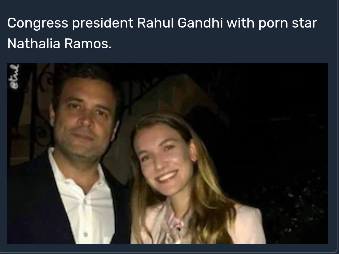 𝗔𝗵𝗮𝗺 𝗕𝗿𝗮𝗵𝗺𝗮𝘀𝗺𝗶 on X: Did Rahul Gandhi really meet with porn  star Nathalia Ramos during his US trip in 2017? Can anyone confirm this ?  😅🤭 t.cog7dzkeBMUb  X