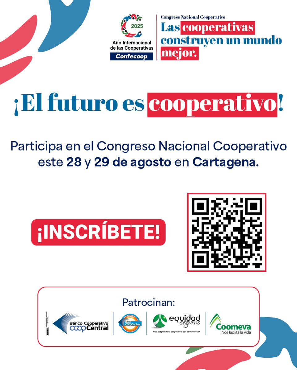 Confecoop (@confecoopcol) on Twitter photo #Actualidad #noticias 
Todo listo para la versión 24 del Congreso Cooperativo en Cartagena, será este 28 y 29 de agosto Centro de Convenciones, más de mil cooperativas, y una agenda innovadora los espera con motivo del #AICOOP2025 
#Cooperativas 
PRENSA confecoop.coop/actualidad/el-… #Actualidad #noticias 
Todo listo para la versión 24 del Congreso Cooperativo en Cartagena, será este 28 y 29 de agosto Centro de Convenciones, más de mil cooperativas, y una agenda innovadora los espera con motivo del #AICOOP2025 
#Cooperativas 
PRENSA confecoop.coop/actualidad/el-…