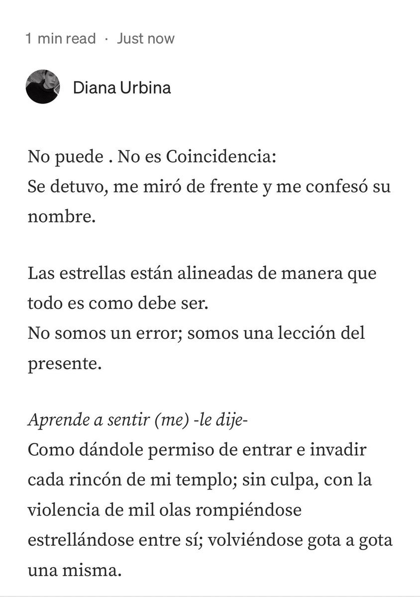 “El destino no se equivoca” 🍂

Escrito completo en medium.com/@dian.urbinad/…