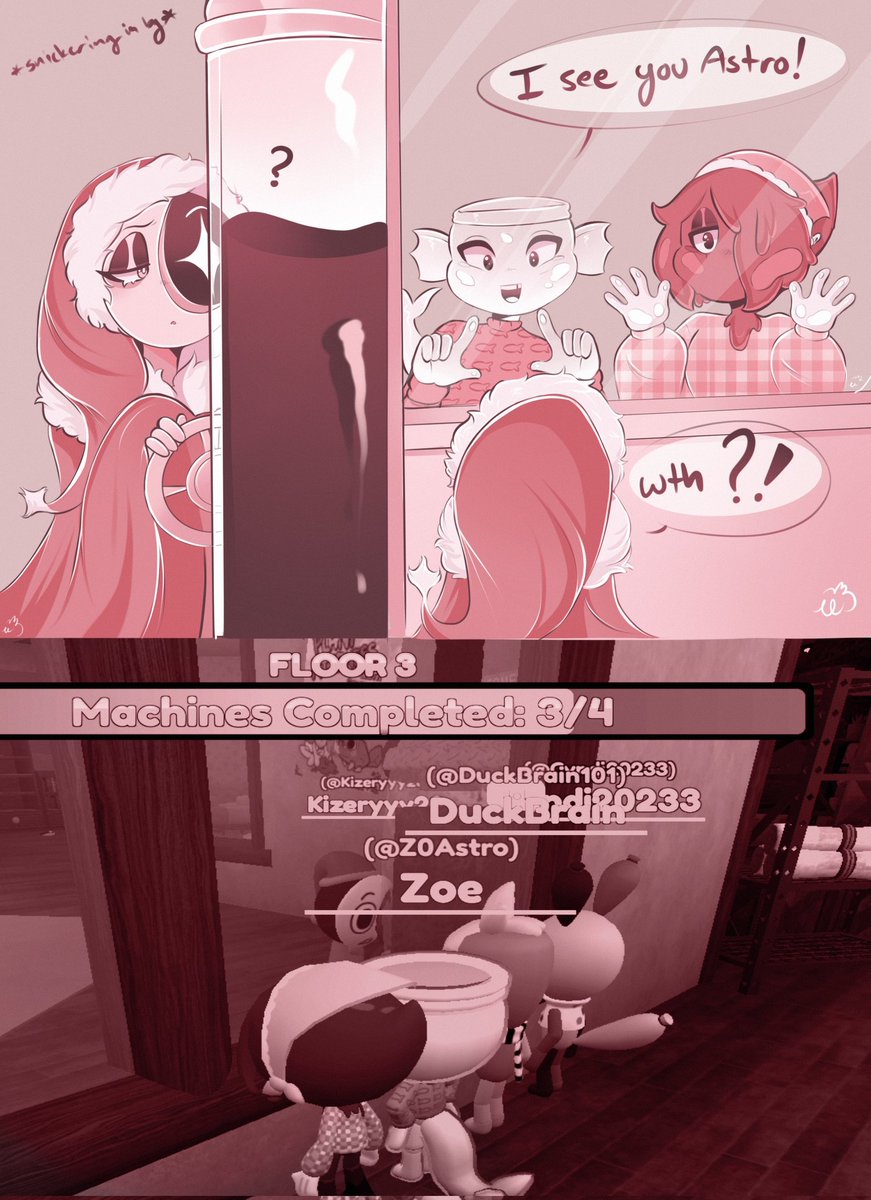 Was playing Dandys with Zo and laughed about how we were all just watching Astro do the last machine, so I made this sill comic cause why not. 
 #dandysworld  #dandysworldart #dandysworldfanart