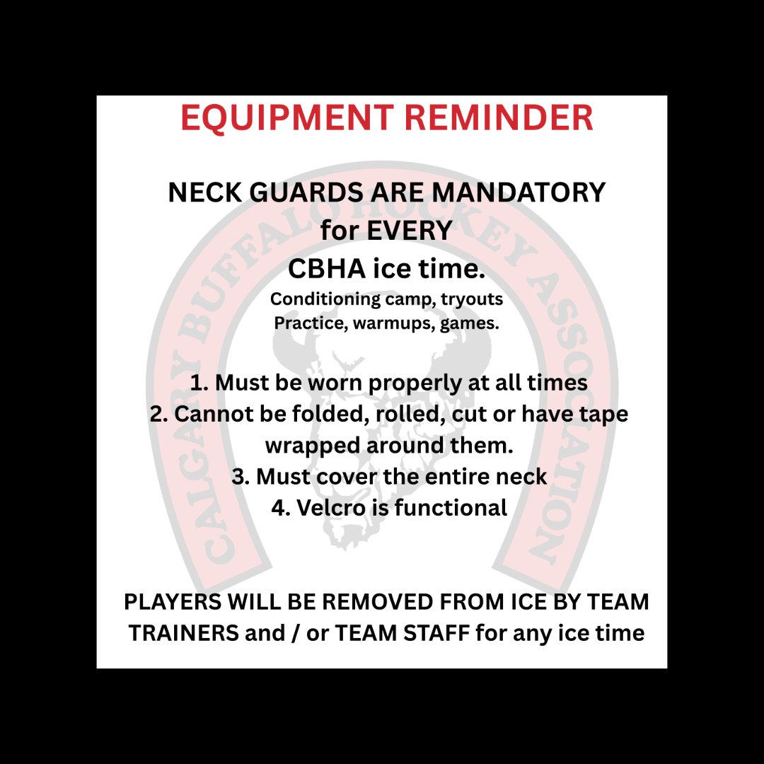 BuffsHockey's tweet photo. Are you trying out for the CBHA? Make sure you have a proper neck guard! https://t.co/NScyn45Qk9