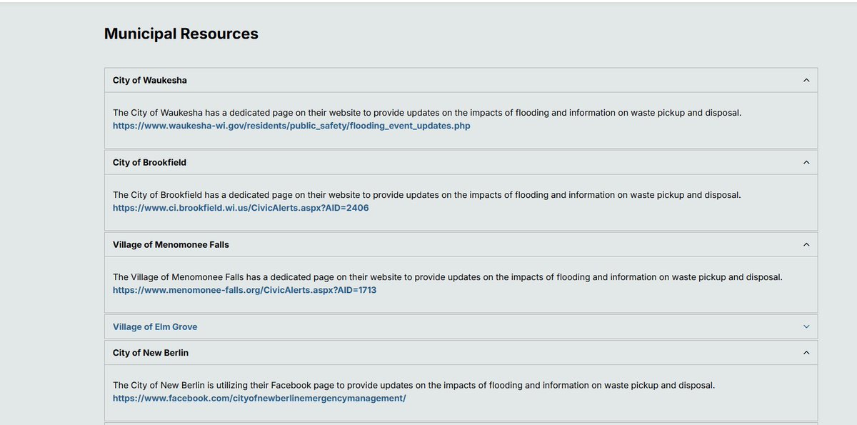 We've had a few questions about storm debris trash pick-up, that is a municipality service, not county. But good news, we have coordinated with many of our Waukesha County communities to list all the trash resources you need on this page waukeshacounty.gov/disasterinform…