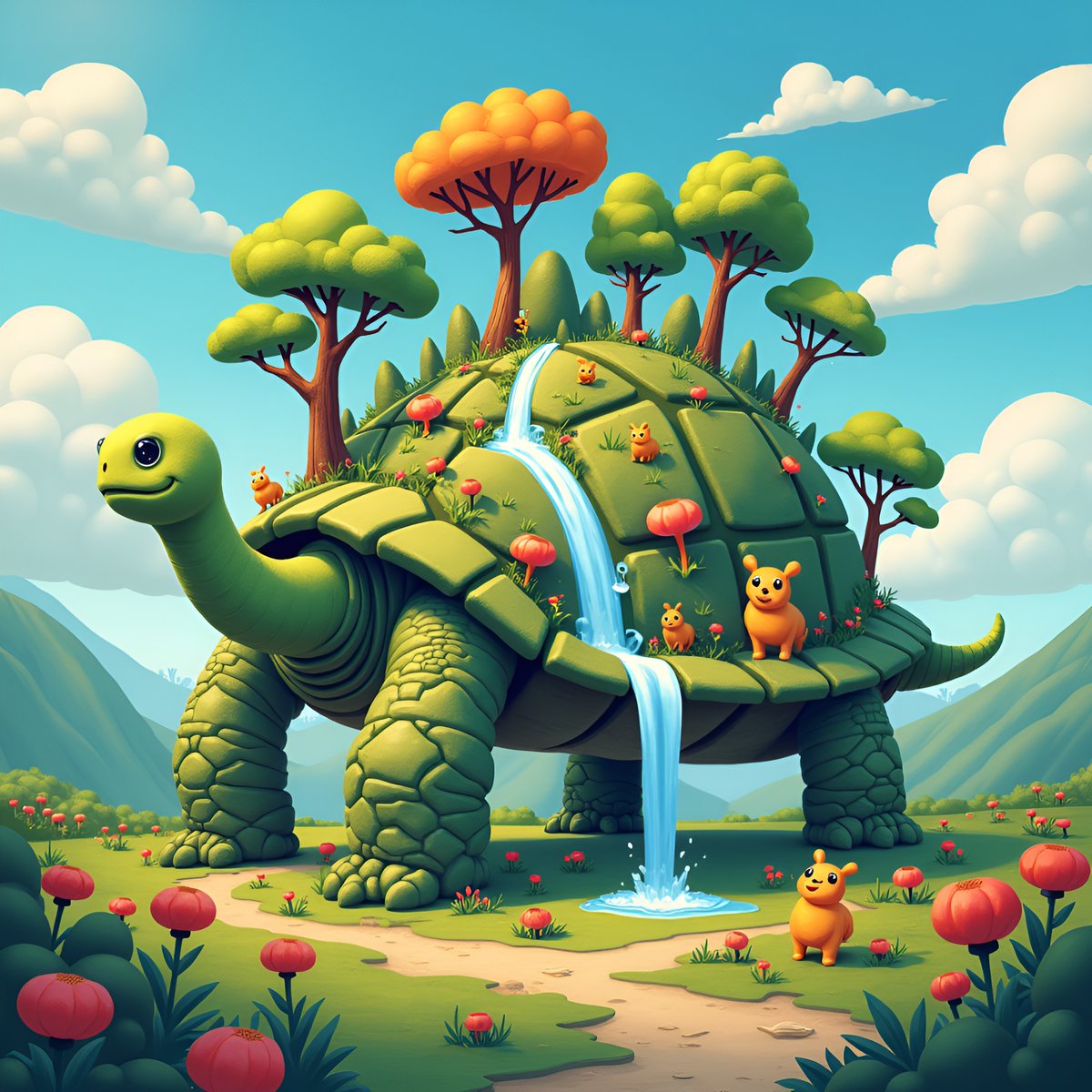 Escape to a whimsical world—where even turtles dream big! 🌱🐢 Explore more now! #FantasyRealms #CreativeDesign