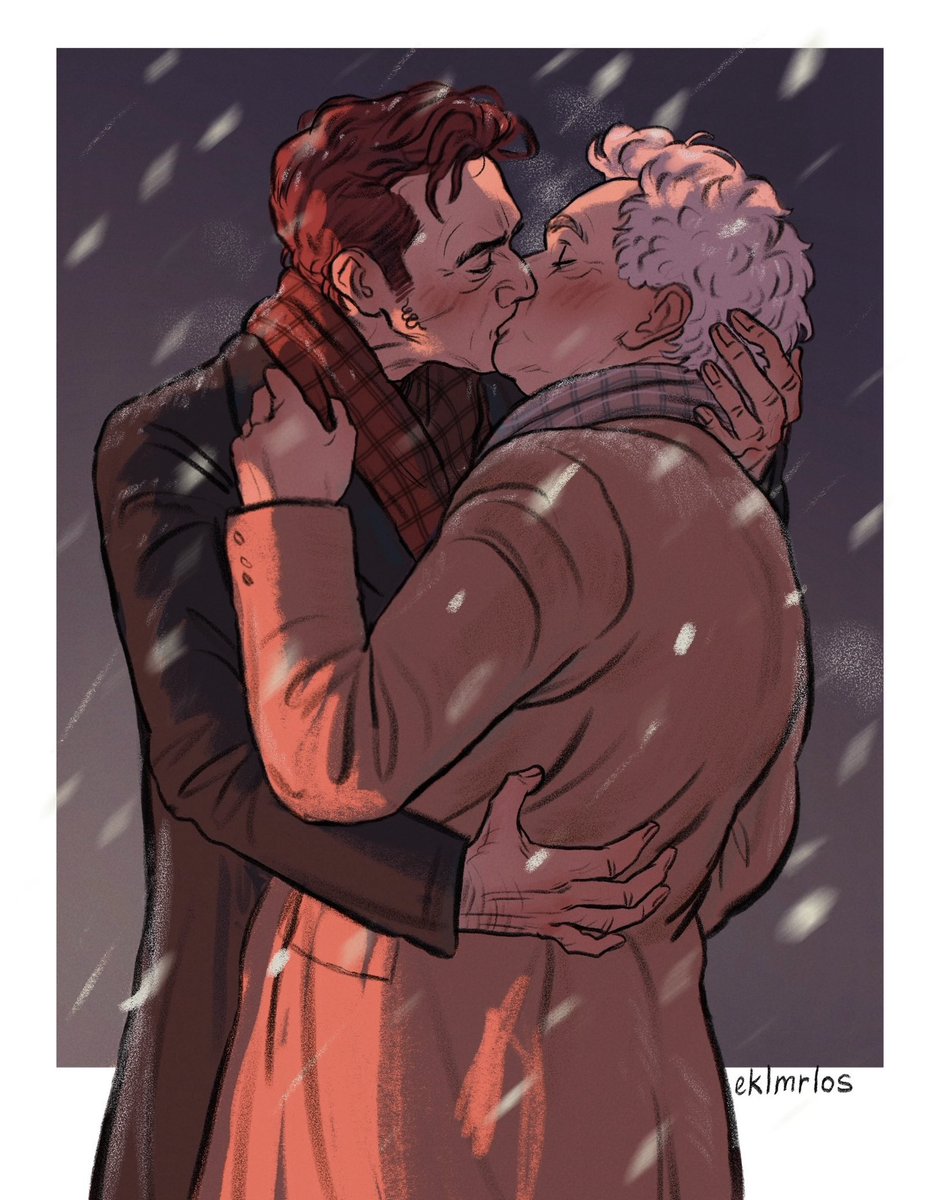 elkmrlos's tweet image. a snowy little sketch of these two 🤍

#goodomens