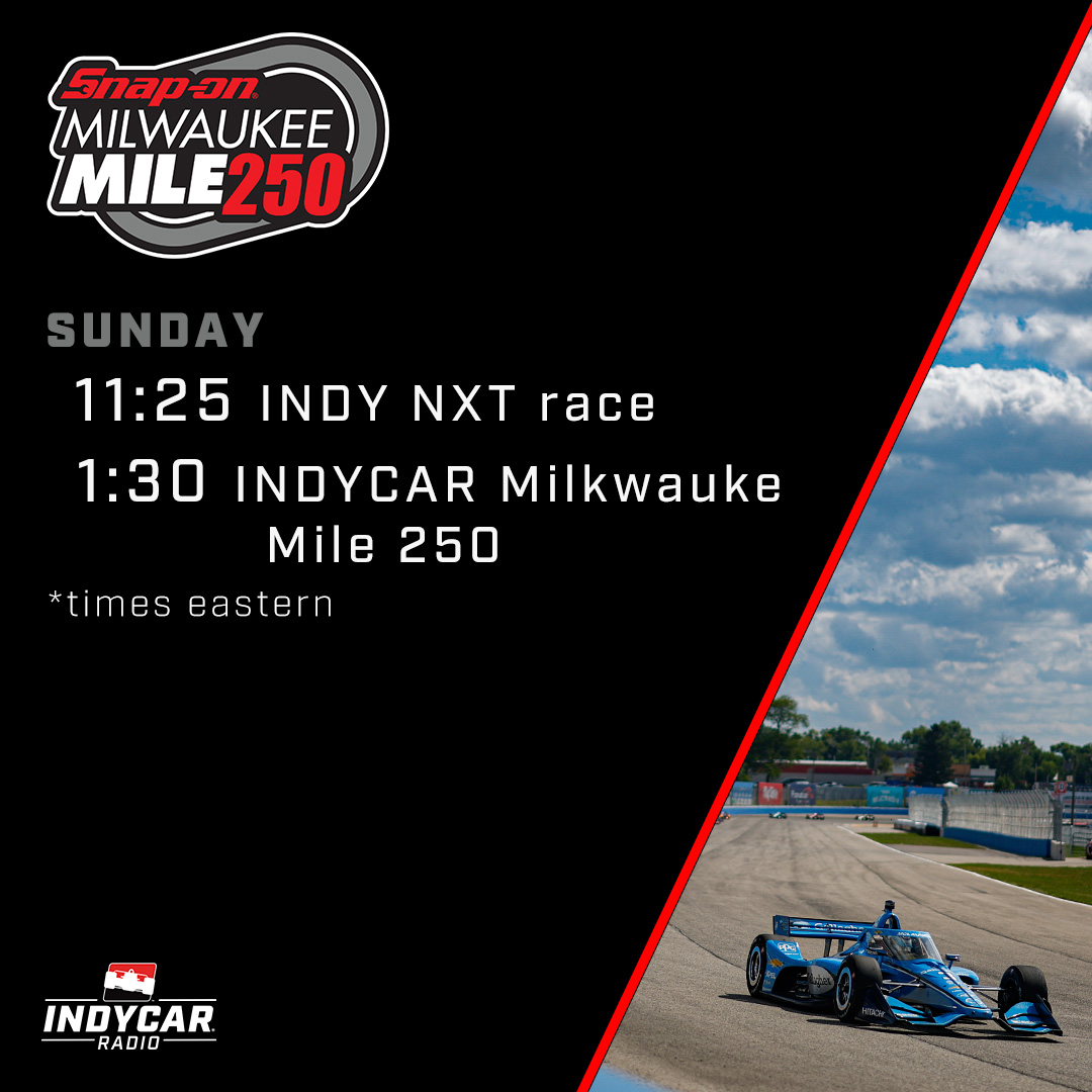 Tomorrow at the track <a href="/TheMKEMile/">Milwaukee Mile</a>...
340 laps of @INDYCAR and <a href="/INDYNXT/">INDY NXT by Firestone</a>!
Find us on all the usual outlets and a radio station near you 👇 indycar.com/-/media/Files/…
#INDYCAR #INDYNXT #MilwaukeeMile #EveryLap
<a href="/Snapon_Tools/">Snap-on Tools</a>