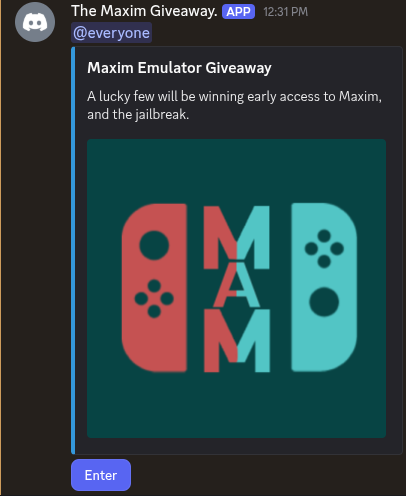 MaximEmulator's tweet image. Early Access Giveaway going on in our discord! discord.gg/C4xRXTVKmQ