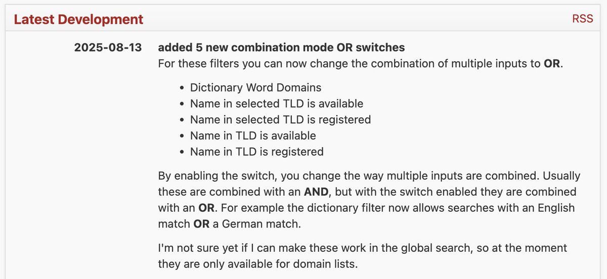 Recently ExpiredDomains.net added logical OR capability in domain list processing. May open up some interesting possibilities. Such a powerful platform, and always adding to it.