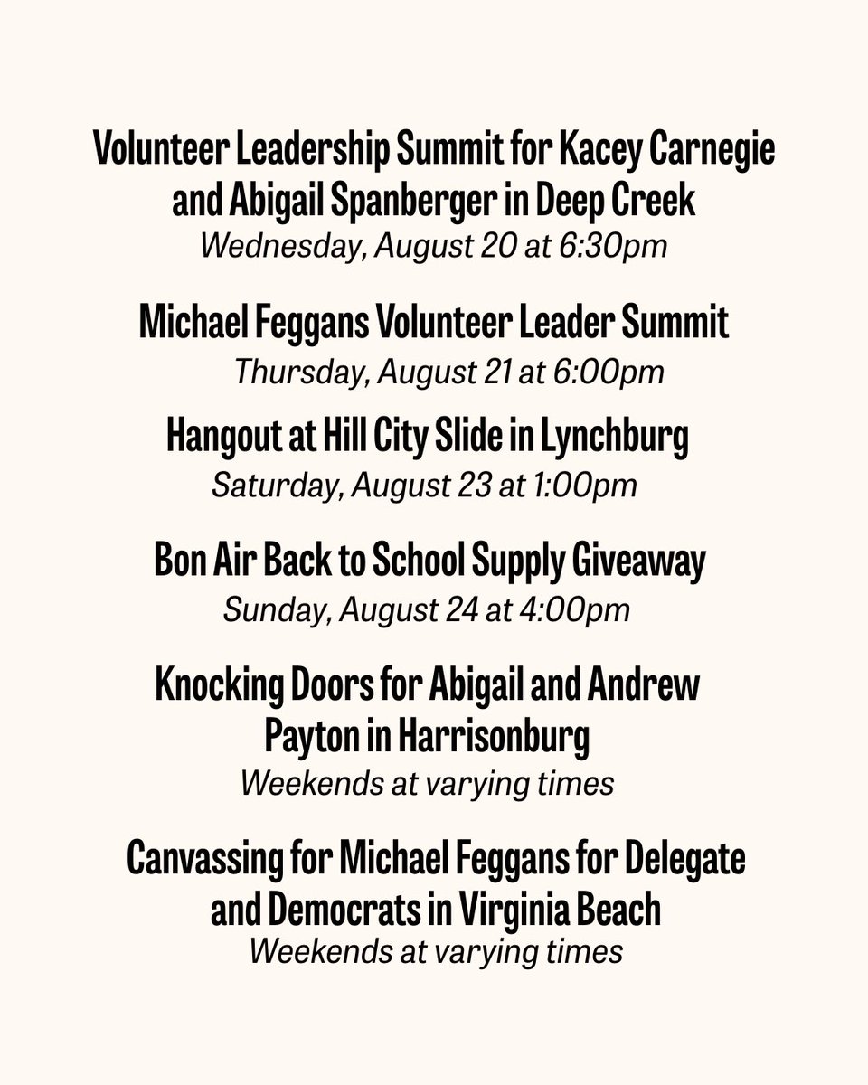 We’ve got plenty of great volunteer events coming your way this week — check it out! mobilize.us/spanbergerforg…