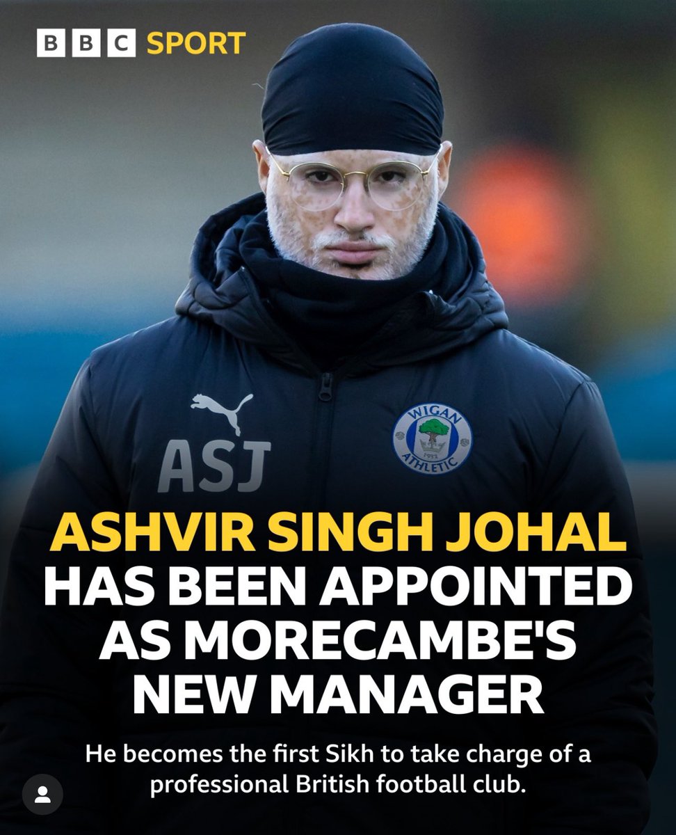 FootballOTSoar's tweet photo. Congratulations to Leicester lad, Ashvir Johal, who has been named first team manager at Morecambe. He becomes the first Sikh to manage in British professional football.

All the best to him. Hope he does well. https://t.co/uBEfpORUOr