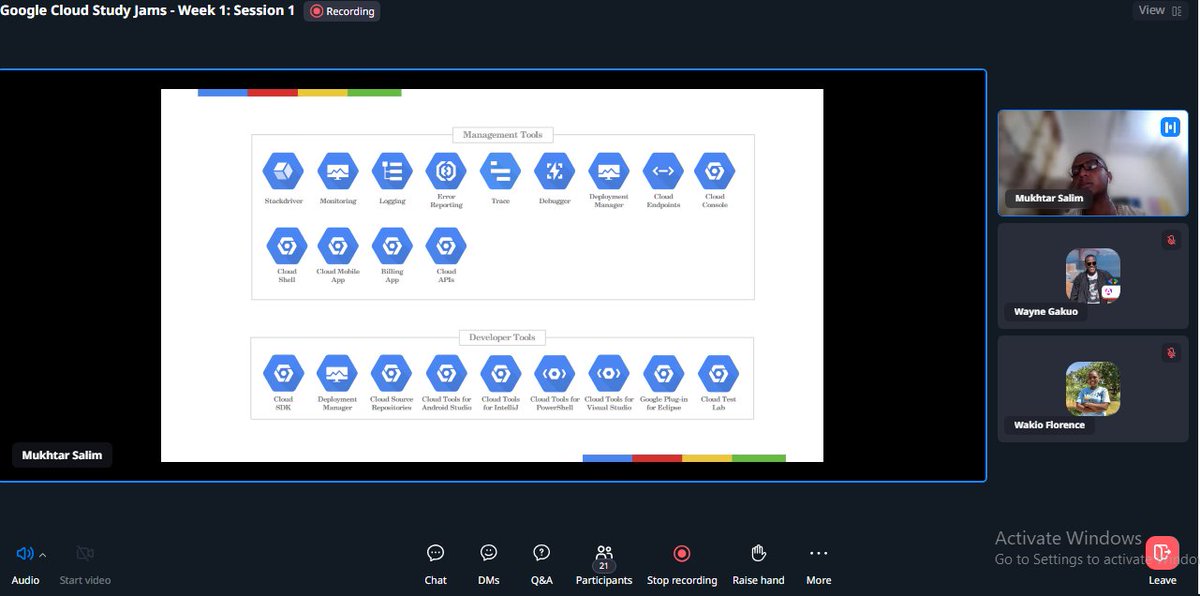 We have just started the first session of the 5-week Google Cloud Study Jams tonight...