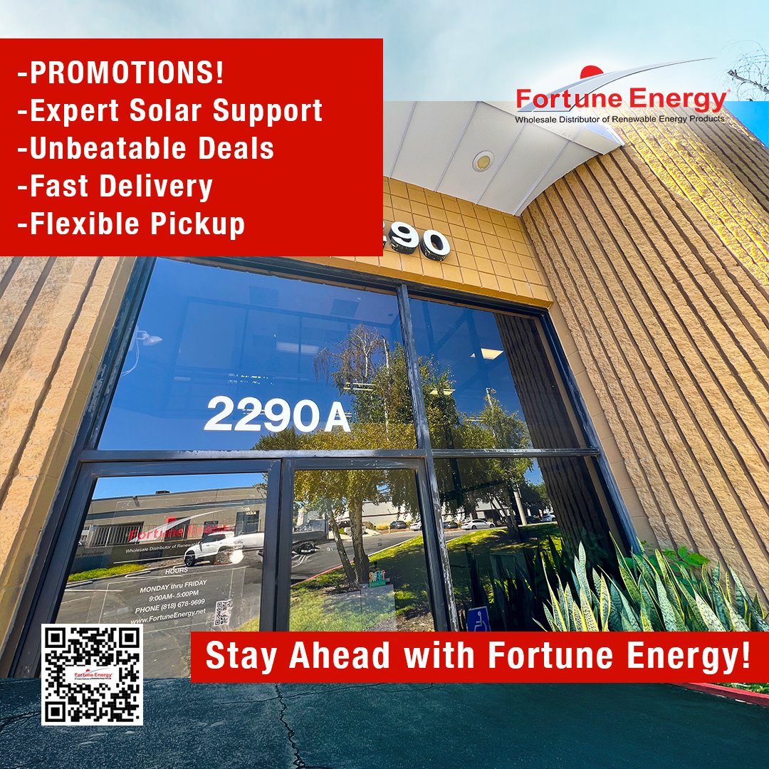 FortuneEnergy's tweet image. Stay ahead with Fortune Energy — your wholesale solar distributor for expert support, unbeatable deals, and fast delivery! #FortuneEnergy  #SolarIndustry #SolarDistributor #SolarWholesale #SolarProfessionals