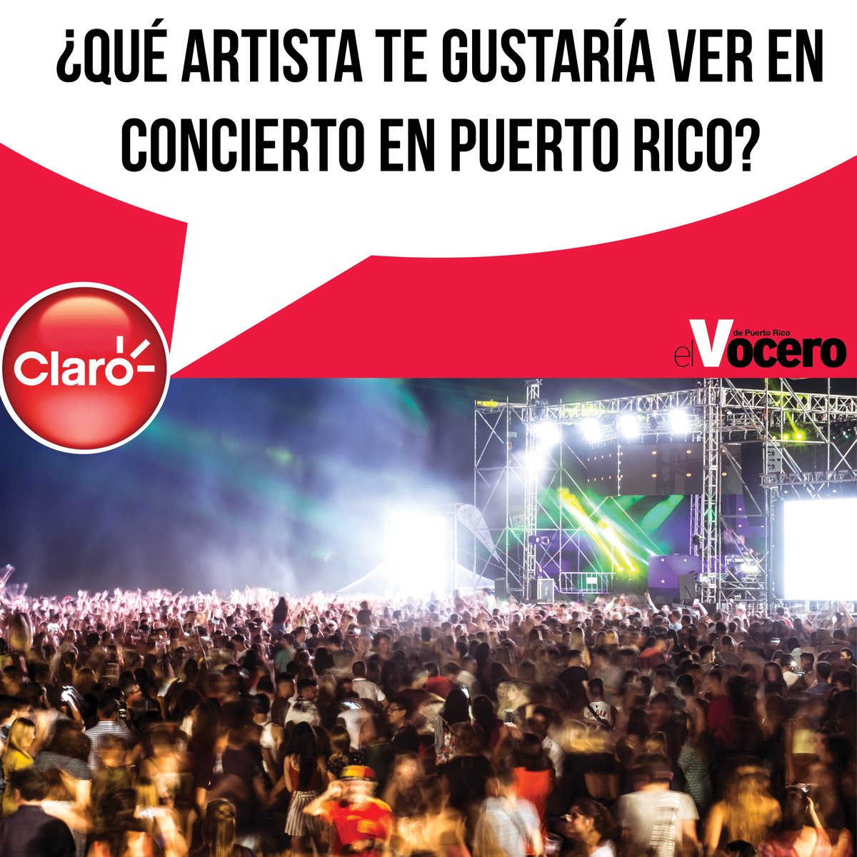 VoceroPR's tweet photo. 🎤 🎶¿Qué artista quisieras ver en concierto en Puerto Rico? ¡Queremos saber a quién traerías tú! 📲 Responde en los comentarios. #ClaroPR #ElVocero #PuertoRico https://t.co/emyEh6f7gf