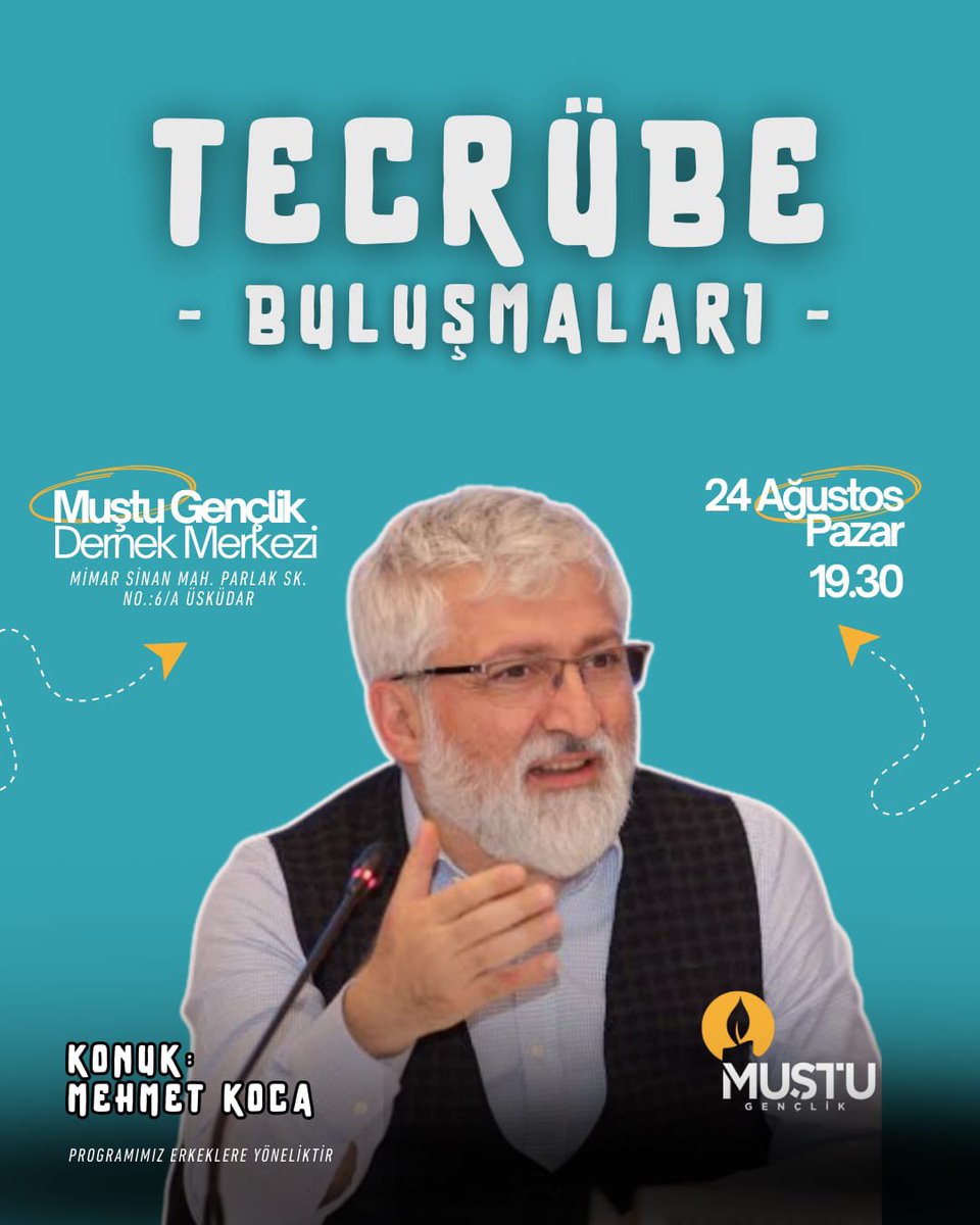 Adem Özköse (@ademozkose) on Twitter photo Pazar günü nasipse Tecrübe Buluşmaları’nda <a href="/MehmetKocaTr/">Mehmet Koca</a> ağabeyi misafir ediyoruz. Muştu Gençlik’in Üsküdar’daki merkezinde 19.30’da başlayacak programa davetlisiniz. Pazar günü nasipse Tecrübe Buluşmaları’nda <a href="/MehmetKocaTr/">Mehmet Koca</a> ağabeyi misafir ediyoruz. Muştu Gençlik’in Üsküdar’daki merkezinde 19.30’da başlayacak programa davetlisiniz.