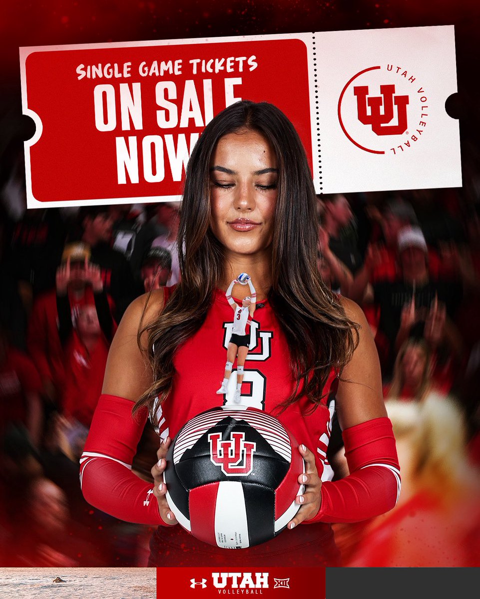 Great news fans! Single game tickets are available to purchase now 🎟️🏐

Snag yours today: utahutes.evenue.net/events/VBSING

See U at the Huntsman Center 🙌🏼

#GoUtes