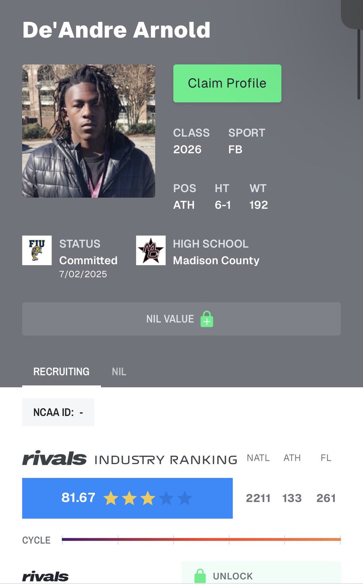 Blessed to be ranked a 3 star ⭐️ #AGTG 
<a href="/JukeNJive65/">Price Harris</a> <a href="/RivalsFriedman/">Adam Friedman</a>