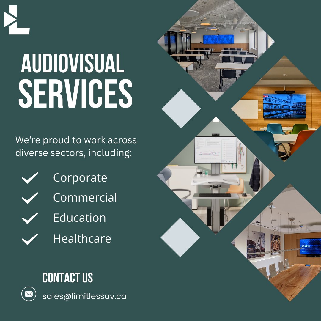 LimitlessAV's tweet image. 💡Shaping Experiences Across Industries

We’re proud to work across diverse sectors, including:
💼 Corporate,🤝Commercial,📖Education, &amp;amp;🩺Healthcare
 
Connect with our team to explore what’s possible
📧sales@limitlessav.ca

#LimitlessAV #AVSolution #ClientExperience #Innovation