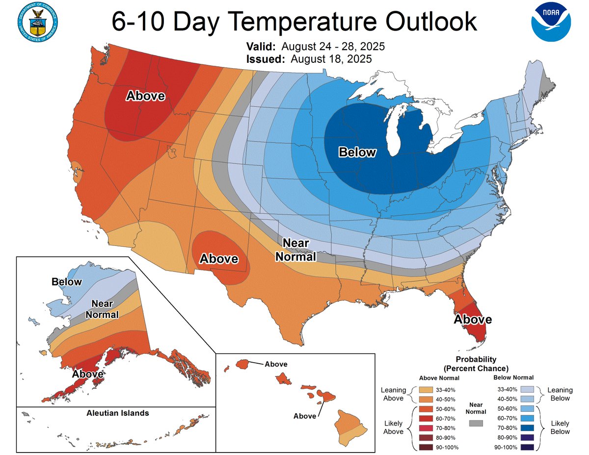 NWSStateCollege's tweet photo. 🍂Following a warming trend late this week into the weekend, Autumnal air takes over the rest of the month. Who's ready ⁉️✋👎 #TasteOfFall #PAwx https://t.co/WkaE43WugO