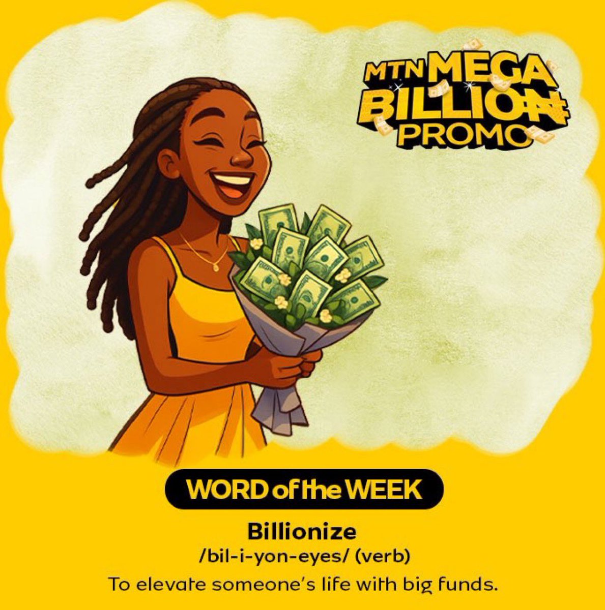 MTN dey show us better love o 😂

Don’t miss out on the #MTNMegaBillionPromo as e dey hot. 🔥 

Recharge at least N100 and dial *900# to participate. Goodluck 💛
